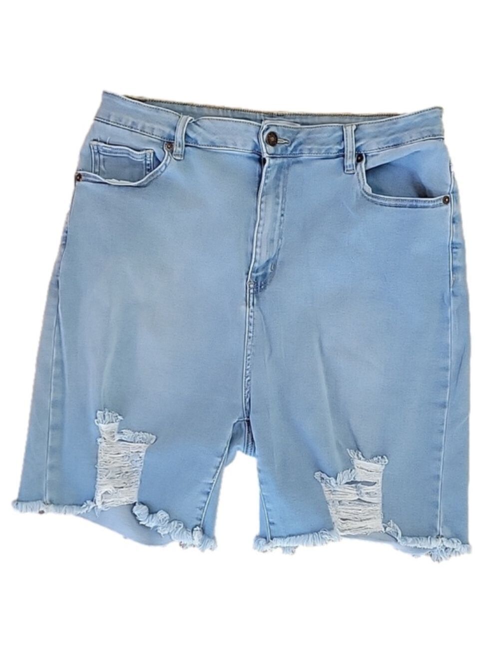 Indigo Stitch High Waisted Denim Shorts Size 2X